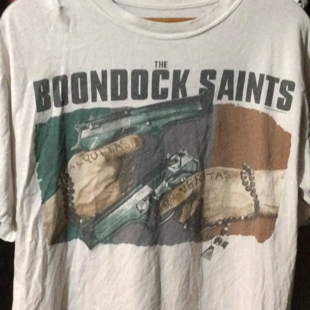 Vintage The Boondock Saints short sleeve shirt Aequitas veritas measurements